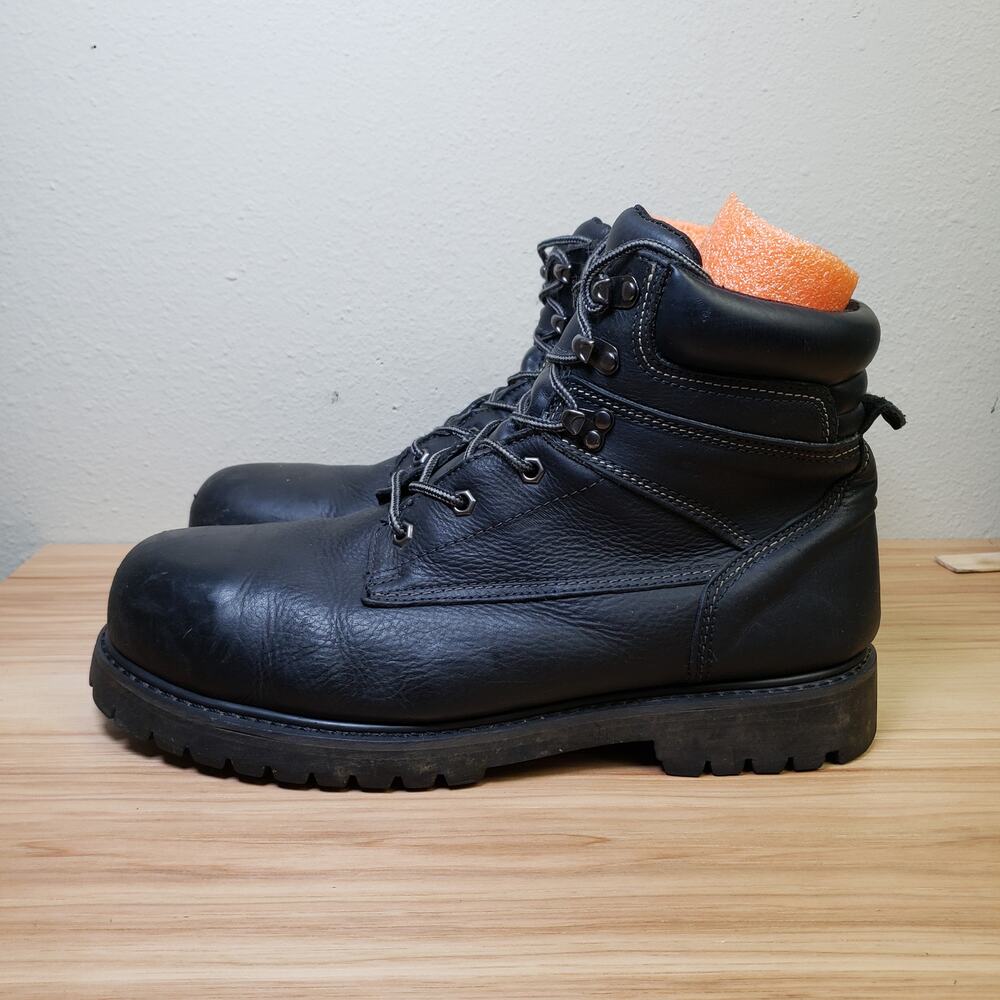 Chinook Men's Size 13 Mechanic Boot Black Leather Workwear Oil Resistant Utility